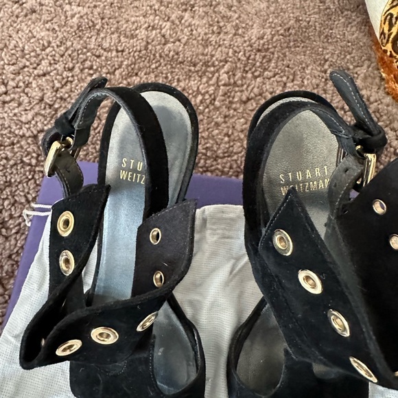 Stuart Weitzman “Frenchcuff” black suede heels - Picture 4 of 9
